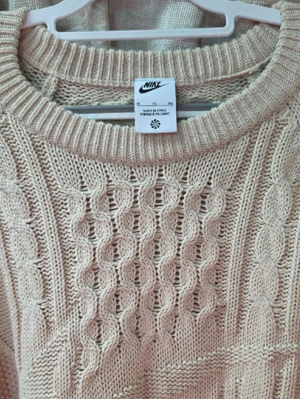 Nike Swoosh Cable Knit Crewneck Sweater - Picture 3 of 5